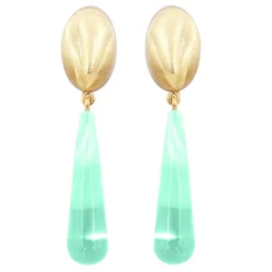 Tomfoolery Violet Resin Earrings in Menthol Clearance