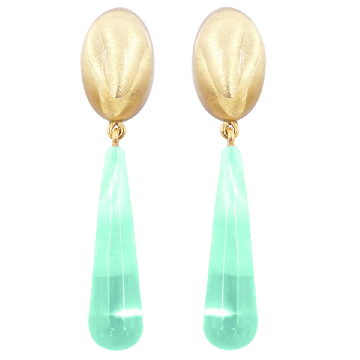 Tomfoolery Violet Resin Earrings in Menthol Clearance
