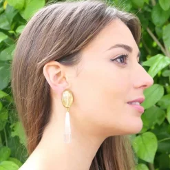Tomfoolery Violet Resin Earrings in Menthol Clearance