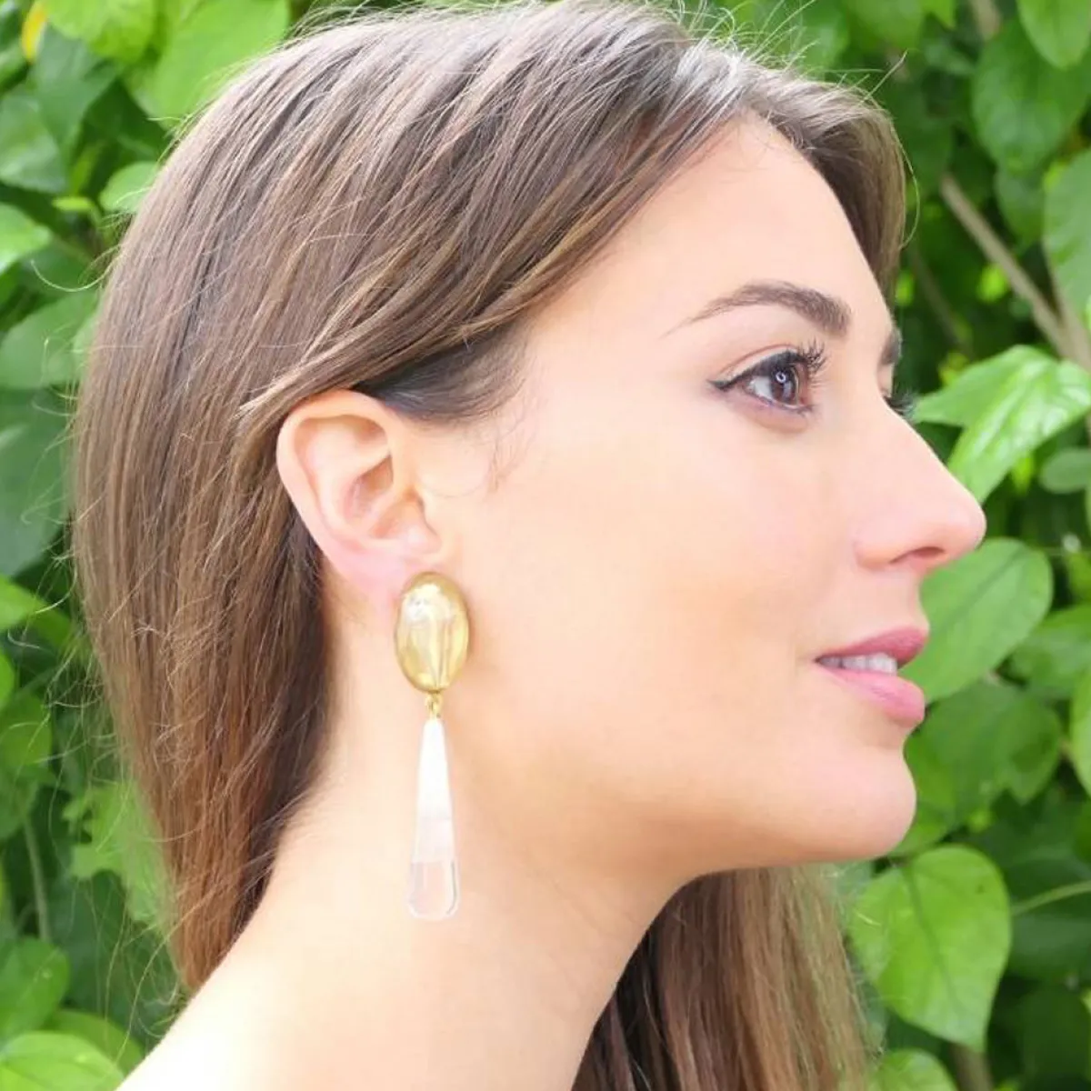 Tomfoolery Violet Resin Earrings in Menthol Clearance
