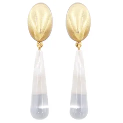 Tomfoolery Violet Resin Earrings in Pearl Hot