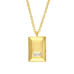 Tomfoolery VORA Baguette Facet Gold Pendant Fashion