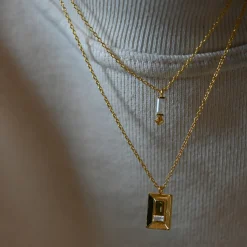 Tomfoolery VORA Baguette Facet Gold Pendant Fashion