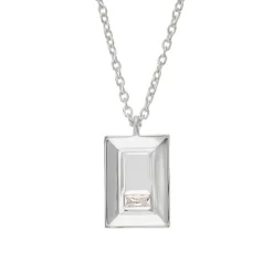 Tomfoolery VORA Baguette Facet Silver Pendant Online