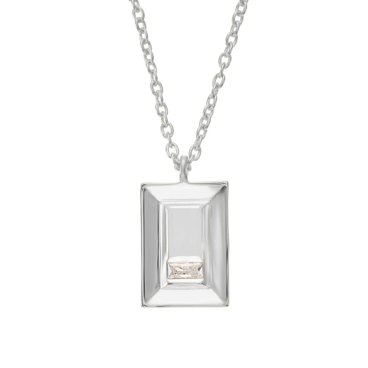 Tomfoolery VORA Baguette Facet Silver Pendant Online