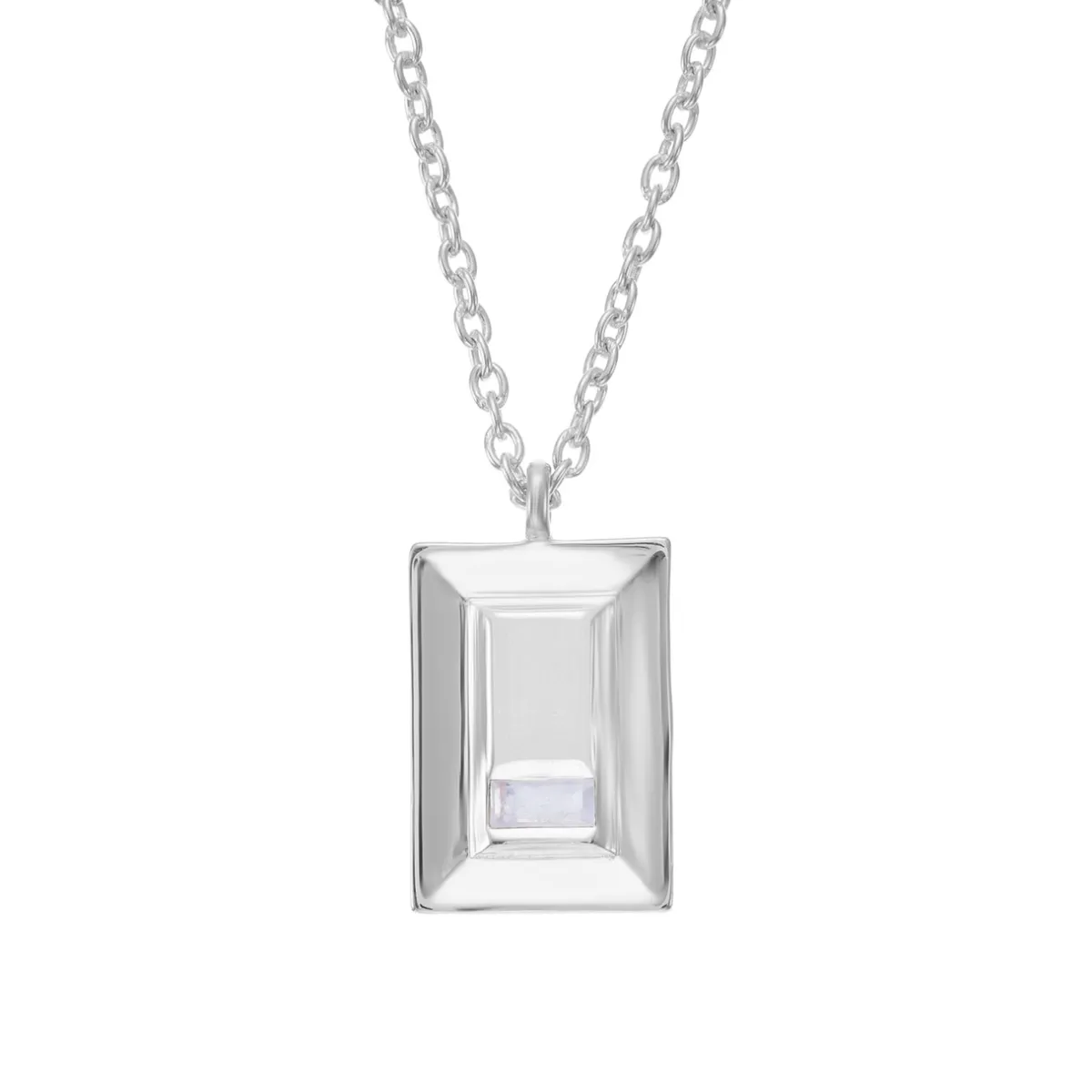 Tomfoolery VORA Baguette Facet Silver Pendant Online