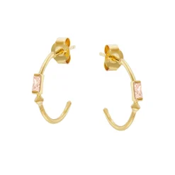 Tomfoolery VORA Baguette Gem Gold Hoops Hot