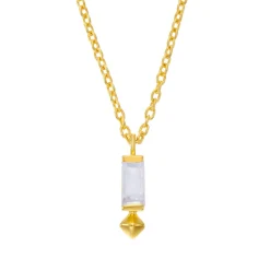 Tomfoolery VORA Baguette Gem Gold Pendant Fashion