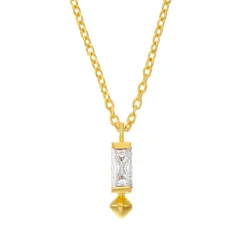 Tomfoolery VORA Baguette Gem Gold Pendant Fashion