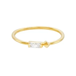 Tomfoolery VORA Baguette Gem Gold Ring New