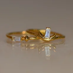 Tomfoolery VORA Baguette Gem Gold Ring New