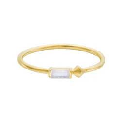 Tomfoolery VORA Baguette Gem Gold Ring New