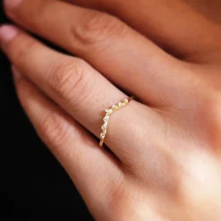 Tomfoolery V-Shape Seven Diamond Ring Sale