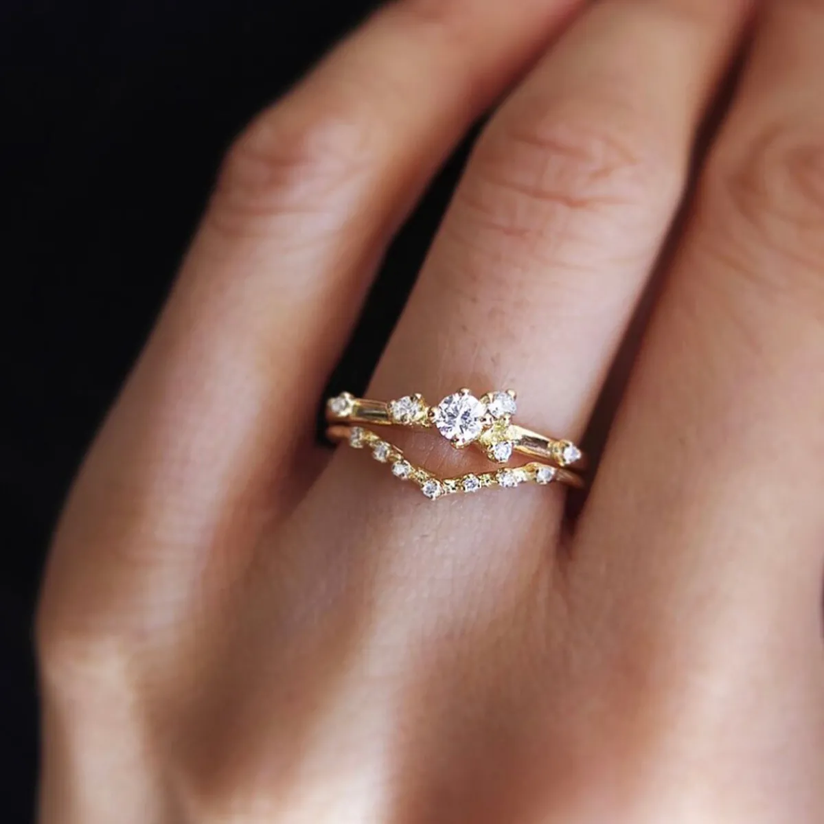 Tomfoolery V-Shape Seven Diamond Ring Sale