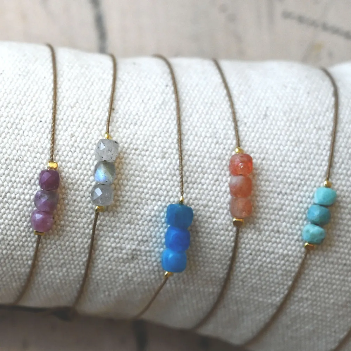 Tomfoolery Warm Triple Gemstone Bracelet Discount