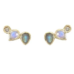 Tomfoolery Water Lily 14ct Yellow Gold Earrings Fashion