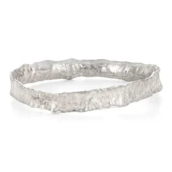 Tomfoolery Wave Textured Silver Bangle Best
