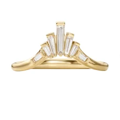 Tomfoolery White Baguette Diamond Nesting Art Deco Wedding Ring Discount