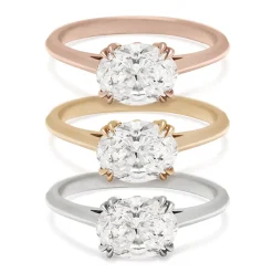 Tomfoolery White Diamond Bea East/West Solitaire Ring Fashion