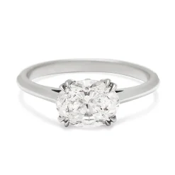 Tomfoolery White Diamond Bea East/West Solitaire Ring Fashion