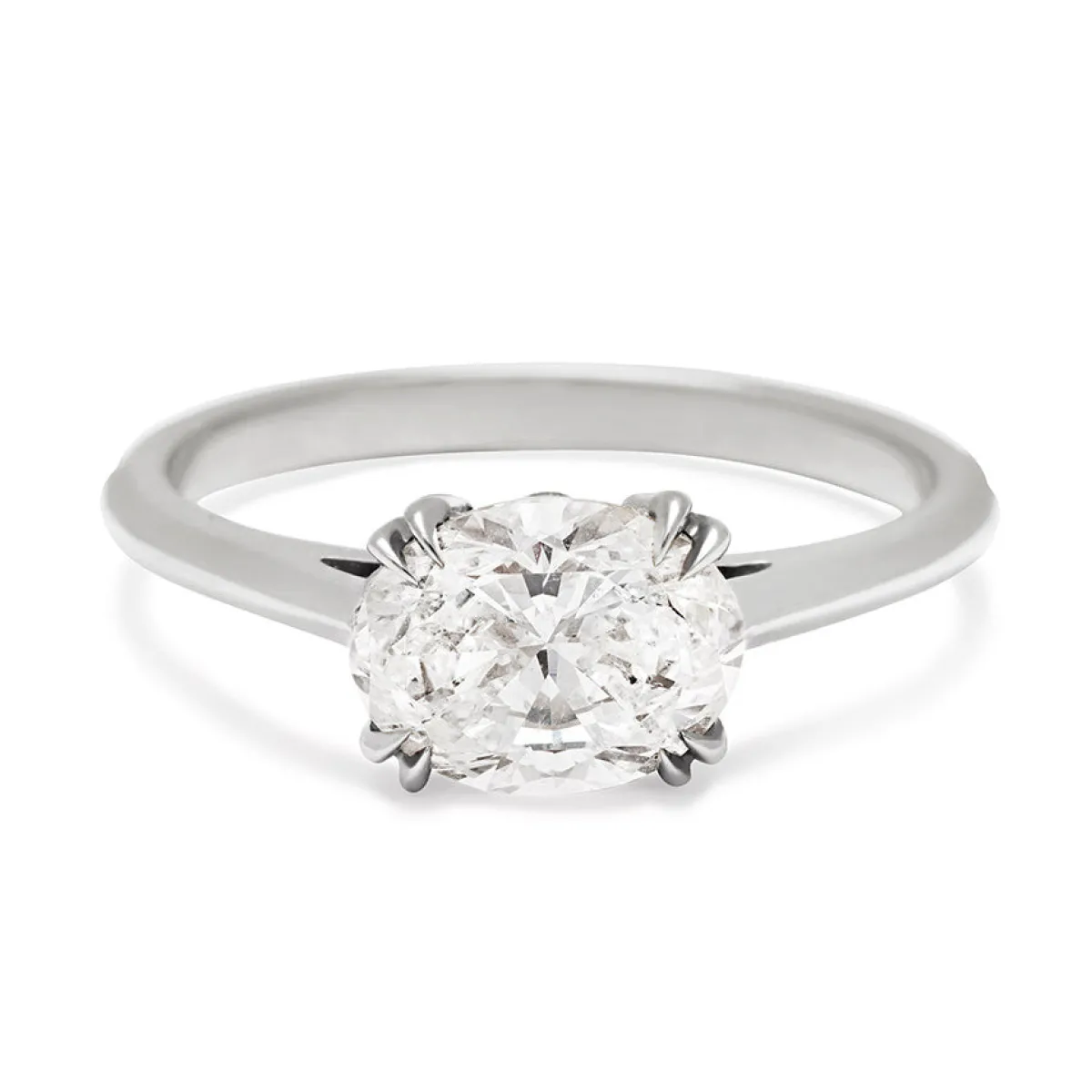Tomfoolery White Diamond Bea East/West Solitaire Ring Fashion