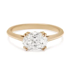 Tomfoolery White Diamond Bea East/West Solitaire Ring Fashion