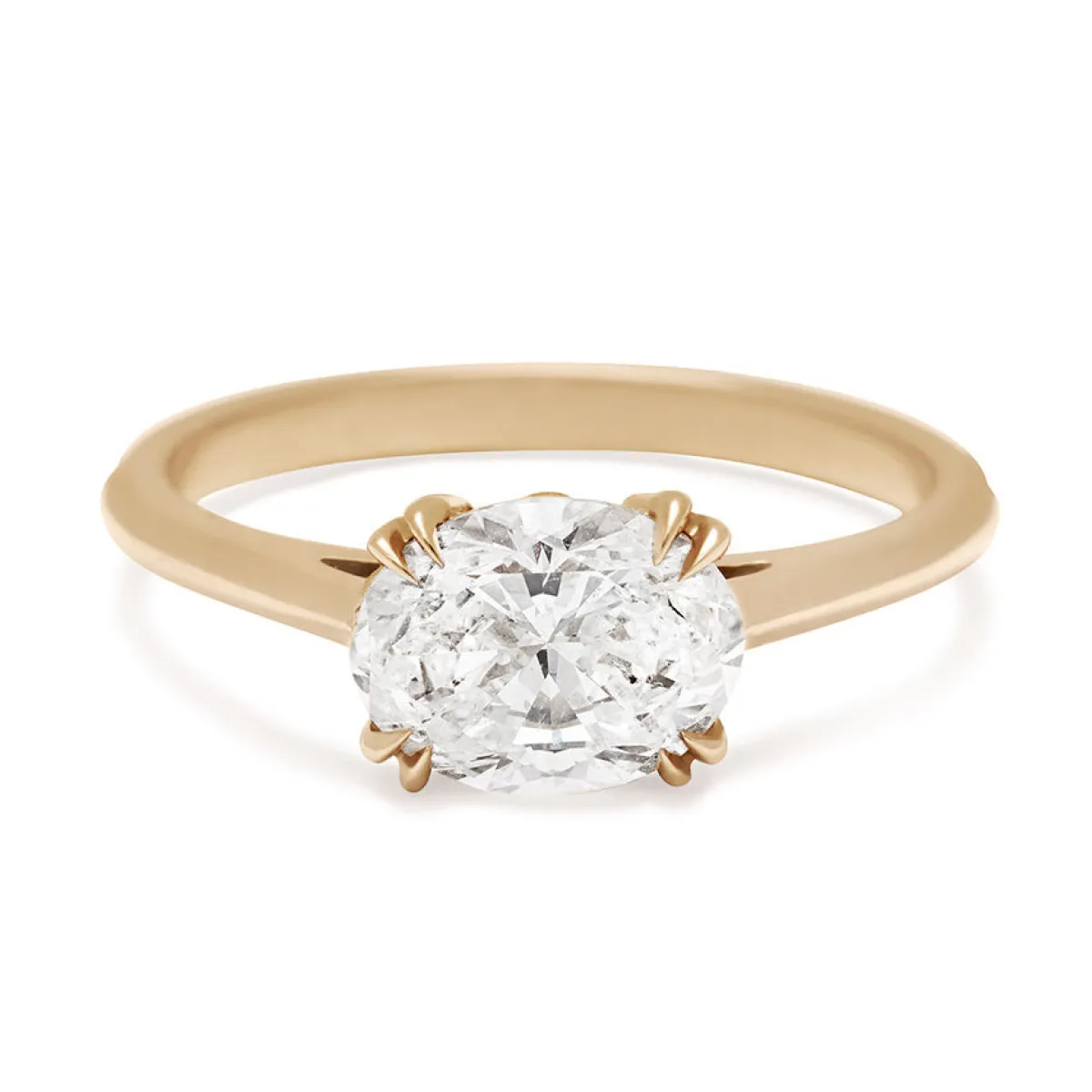 Tomfoolery White Diamond Bea East/West Solitaire Ring Fashion