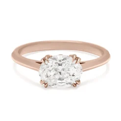 Tomfoolery White Diamond Bea East/West Solitaire Ring Fashion