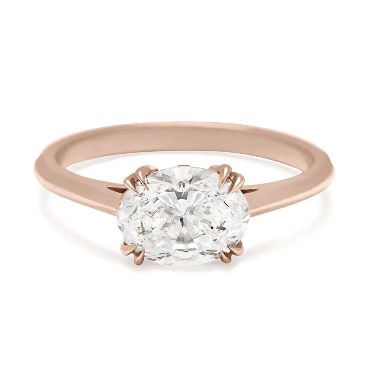 Tomfoolery White Diamond Bea East/West Solitaire Ring Fashion