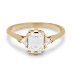 Tomfoolery White Diamond Bea Three Stone Ring Fashion