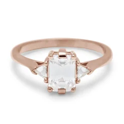 Tomfoolery White Diamond Bea Three Stone Ring Fashion