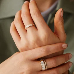 Tomfoolery White Diamond Marquise & Baguette Eternity Ring Fashion
