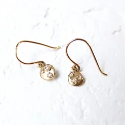 Tomfoolery White Diamond Small Shield Drop Earrings New
