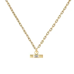 Tomfoolery White Diamond T Bar Pendant Fashion