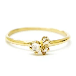 Tomfoolery White Diamond Three Buds Ring Discount
