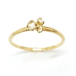 Tomfoolery White Diamond Three Buds Ring Discount