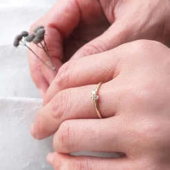 Tomfoolery White Diamond Three Buds Ring Discount