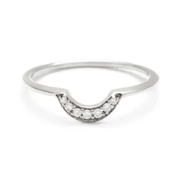 Tomfoolery White Diamond Tiny Crescent Band Fashion