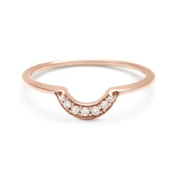 Tomfoolery White Diamond Tiny Crescent Band Fashion