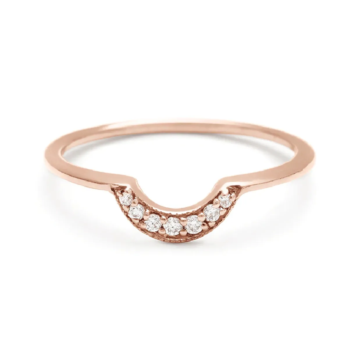 Tomfoolery White Diamond Tiny Crescent Band Fashion