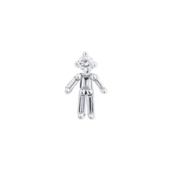 Tomfoolery White Gold & Diamond Boy Single Stud Earring New