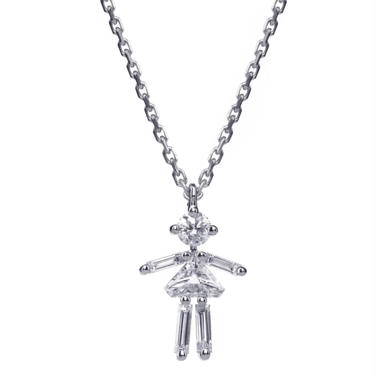 Tomfoolery White Gold & Diamond Girl Pendant Fashion