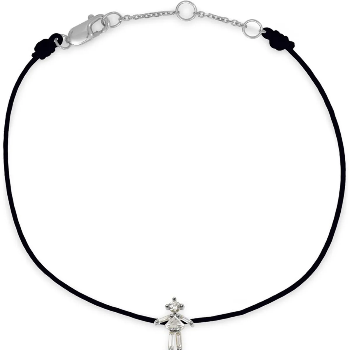 Tomfoolery White Gold & Diamond Girl Thread Bracelet Sale