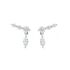 Tomfoolery White Gold & Marquise Diamond Drop Studs Hot