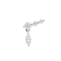 Tomfoolery White Gold & Marquise Diamond Drop Studs Hot