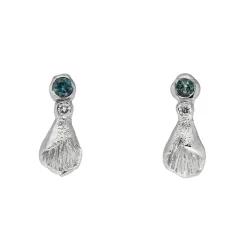 Tomfoolery White Gold & Sapphire Fae Drop Studs Fashion