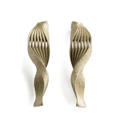 Tomfoolery White Gold Metallic Athena Earrings Clearance