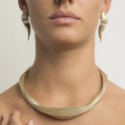 Tomfoolery White Gold Metallic Athena Earrings Clearance