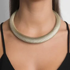 Tomfoolery White Gold Metallic Bern Necklace Outlet