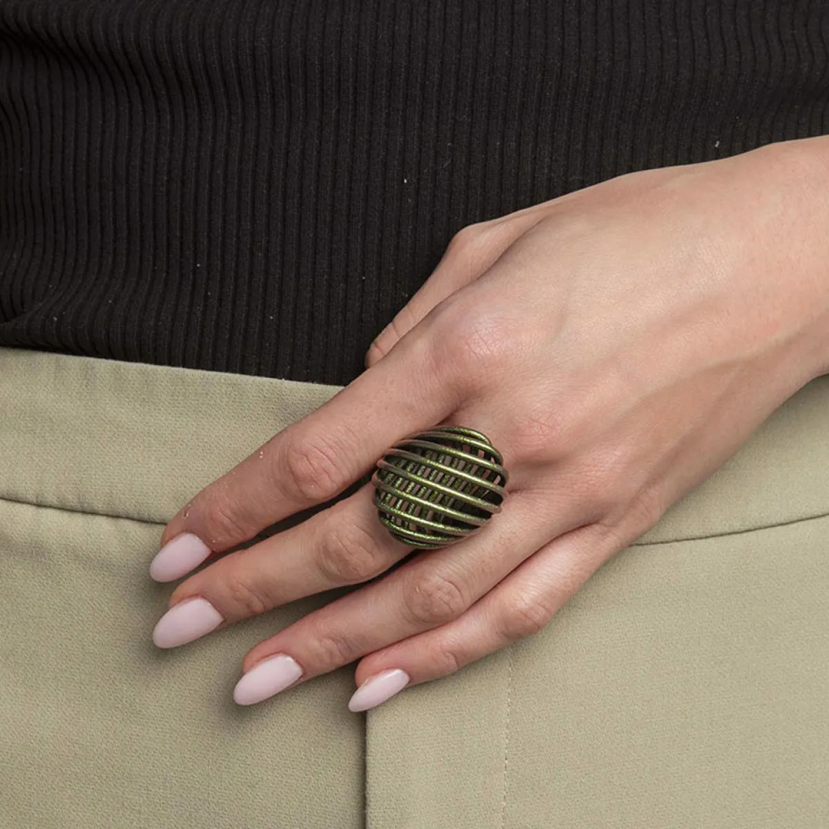 Tomfoolery White Gold Metallic Memento Ring Discount